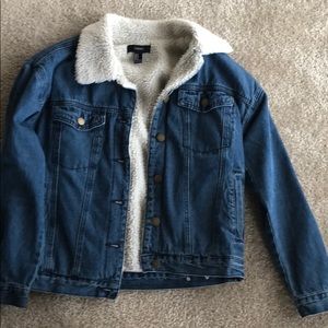 Faux Shearling Denim Jacket